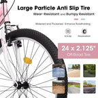 VTT Okak 24/26 pouces avec cadre en acier au carbone, vélo adulte avec système 21 vitesses et double frein en V, vélo de saleté pour adultes et adolescents