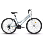 VTT Okak 24/26 pouces avec cadre en acier au carbone, vélo adulte avec système 21 vitesses et double frein en V, vélo de saleté pour adultes et adolescents