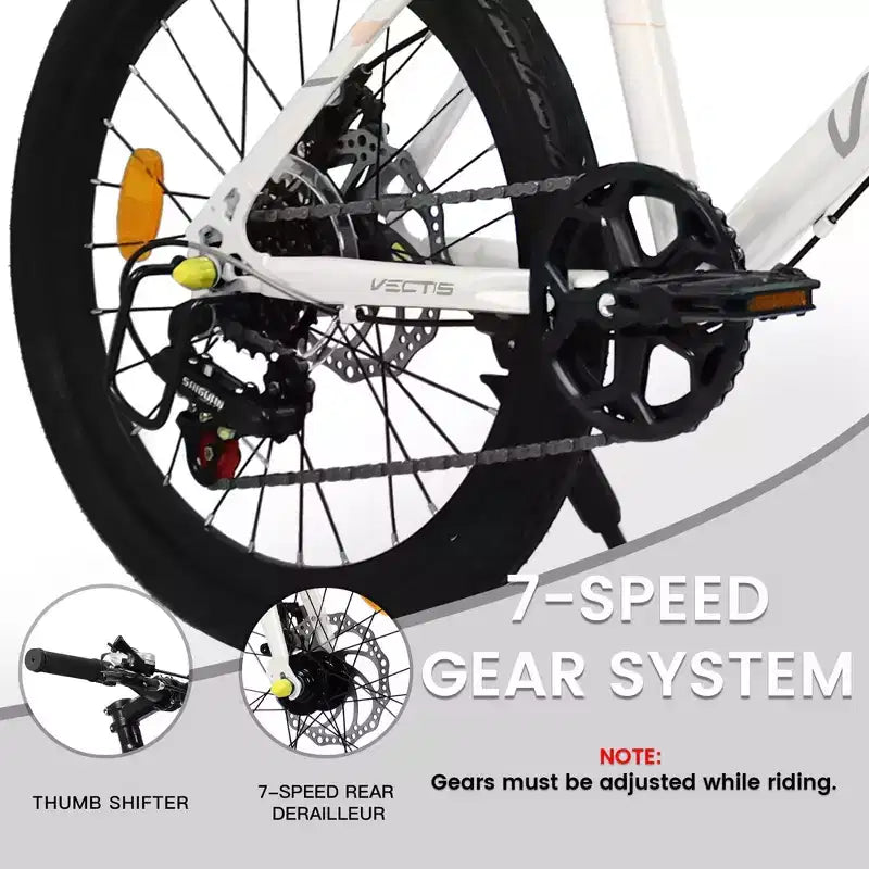 Vélo enfant Okak 20" avec 7 vitesses et cadre en acier, vélo enfant avec double freins à disque et pneus de 1,75", vélos cruiser pour garçons et filles