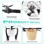 Vélo Pliant Okak 20 pouces avec Panier Avant, Support Téléphone et Garde-Boue, Vélo Adulte 6 Vitesses avec Cadre en Acier et Double Frein V-Brake, Vélo pour Hommes et Femmes