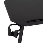 Bureau de jeu avec étagère et porte-accessoires, noir