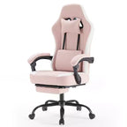 Chaise de jeu Bestier avec support lombaire, chaise de bureau avec hauteur réglable, accoudoirs et appuie-tête, roues rotatives à 360°