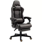 Chaise de Bureau et Gaming Fauteuil Gamer en Cuir PU Diamant, Dossier Haut, Fauteuil Inclinable Pivotant avec Repose-Pieds, Support Lombaire, Hauteur Réglable