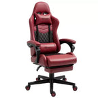 Chaise de Bureau et Gaming Fauteuil Gamer en Cuir PU Diamant, Dossier Haut, Fauteuil Inclinable Pivotant avec Repose-Pieds, Support Lombaire, Hauteur Réglable