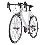 Vélo de route 21 vitesses en acier au carbone avec transmission Shimano, pneus 700x25C et guidon de course pour trajets quotidiens