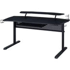 Table de jeu Royal Hampton avec port USB et support de casque, noir