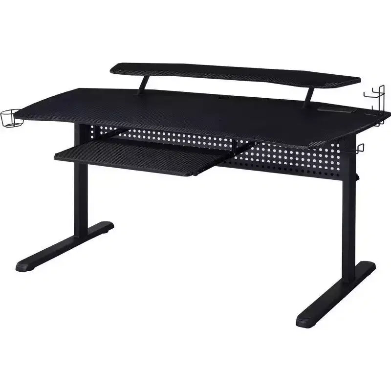 Table de jeu Royal Hampton avec port USB et support de casque, noir
