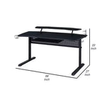 Table de jeu Royal Hampton avec port USB et support de casque, noir