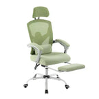 TUYOHW Chaise de bureau en maille pivotante à roulettes avec repose-pieds rétractable, chaise de gamer avec coussin de soutien lombaire pour le bureau
