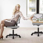 Chaise de bureau TUYOHW à roulettes en maille, croisée pivotante, avec hauteur réglable et soutien lombaire, chaise de jeu à dossier bas pour le bureau