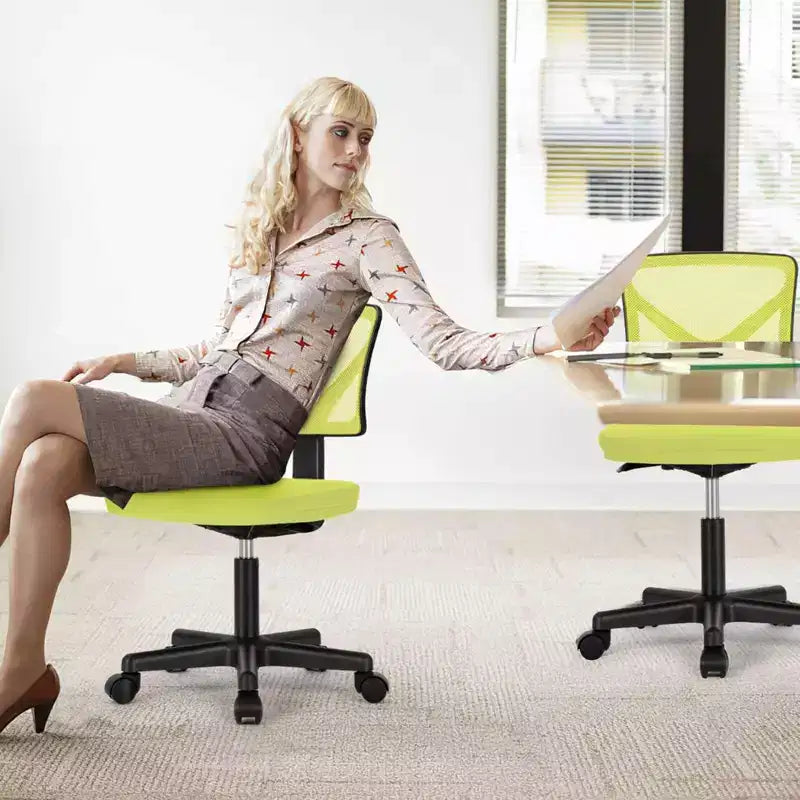 Chaise de bureau TUYOHW à roulettes en maille, croisée pivotante, avec hauteur réglable et soutien lombaire, chaise de jeu à dossier bas pour le bureau