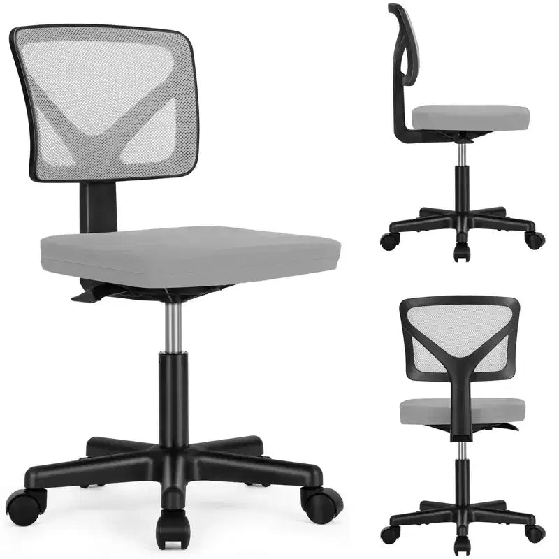 Chaise de bureau TUYOHW à roulettes en maille, croisée pivotante, avec hauteur réglable et soutien lombaire, chaise de jeu à dossier bas pour le bureau
