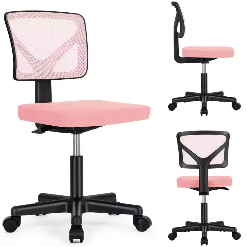Chaise de bureau TUYOHW à roulettes en maille, croisée pivotante, avec hauteur réglable et soutien lombaire, chaise de jeu à dossier bas pour le bureau