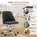 TUYOHW Chaise pivotante croisée à roulettes, chaise de bureau avec hauteur réglable et support lombaire, chaise de jeu sans accoudoirs pour le bureau