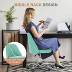 TUYOHW Chaise pivotante croisée à roulettes, chaise de bureau avec hauteur réglable et support lombaire, chaise de jeu sans accoudoirs pour le bureau