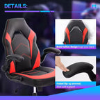 TUYOHW Chaise pivotante en cuir PU à roulettes avec dossier en X et dossier en S, Chaise de bureau avec support lombaire, Chaise de jeu pour le bureau