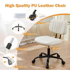 Chaise pivotante TUYOHW en cuir PU avec roulettes, Chaise de bureau sans accoudoirs avec hauteur réglable et soutien lombaire, Chaise de gaming pour le bureau