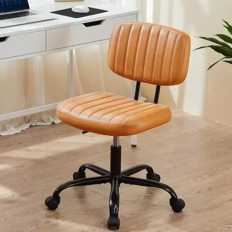 Chaise pivotante TUYOHW en cuir PU avec roulettes, Chaise de bureau sans accoudoirs avec hauteur réglable et soutien lombaire, Chaise de gaming pour le bureau