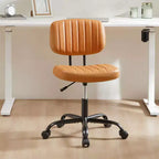 Chaise pivotante TUYOHW en cuir PU avec roulettes, Chaise de bureau sans accoudoirs avec hauteur réglable et soutien lombaire, Chaise de gaming pour le bureau