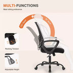 TUYOHW Chaise de bureau en maille à roulettes, Hauteur 41,5" réglable, Fauteuil gamer pour bureau