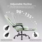 Chaise de bureau ergonomique TUYOHW avec siège à ressorts ensachés, chaise de jeu de 300 lb avec coussin lombaire réglable et repose-pieds pour adultes et étudiants