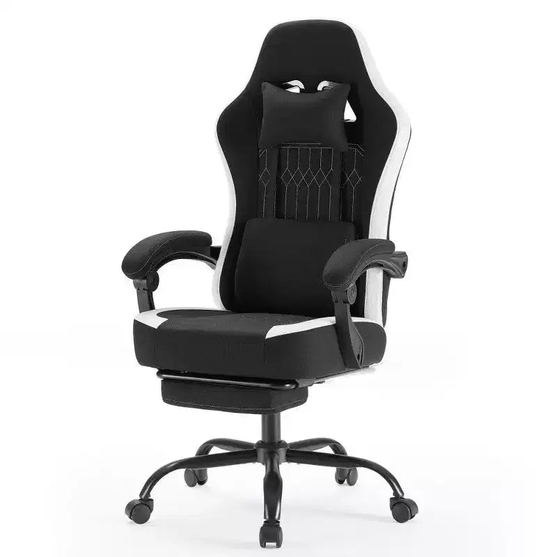 Chaise de bureau ergonomique TUYOHW avec siège à ressorts ensachés, chaise de jeu de 300 lb avec coussin lombaire réglable et repose-pieds pour adultes et étudiants
