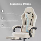 Chaise de bureau ergonomique TUYOHW avec siège à ressorts ensachés, chaise de jeu de 300 lb avec coussin lombaire réglable et repose-pieds pour adultes et étudiants