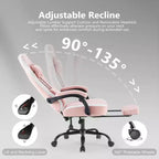 Chaise de bureau ergonomique TUYOHW avec siège à ressorts ensachés, chaise de jeu de 300 lb avec coussin lombaire réglable et repose-pieds pour adultes et étudiants