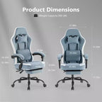 Chaise de bureau ergonomique TUYOHW avec siège à ressorts ensachés, chaise de jeu de 300 lb avec coussin lombaire réglable et repose-pieds pour adultes et étudiants