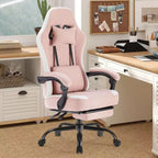Chaise de bureau ergonomique TUYOHW avec siège à ressorts ensachés, chaise de jeu de 300 lb avec coussin lombaire réglable et repose-pieds pour adultes et étudiants