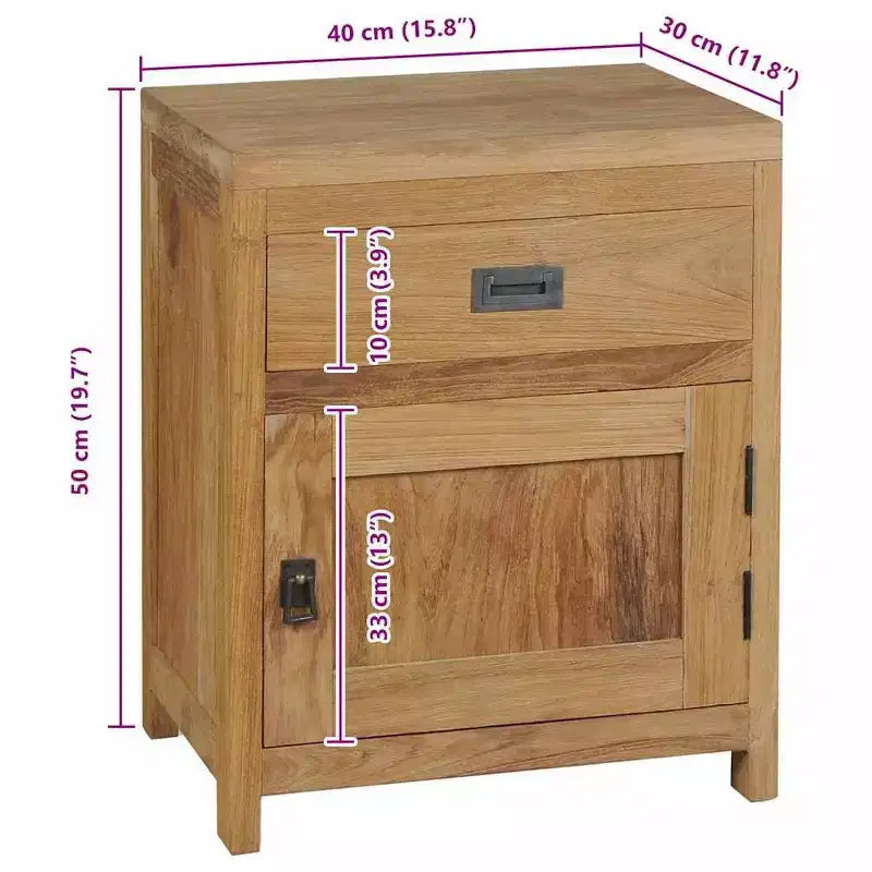 vidaXL Table de chevet Teck massif 40x30x50 cm
