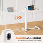TUYOHW Bureau réglable à roulettes pour ordinateur portable avec roulettes verrouillables, bureau assis-debout avec hauteur réglable de 75 à 110 cm pour la maison, le bureau et l'hôpital