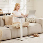 TUYOHW Bureau réglable à roulettes pour ordinateur portable avec roulettes verrouillables, bureau assis-debout avec hauteur réglable de 75 à 110 cm pour la maison, le bureau et l'hôpital