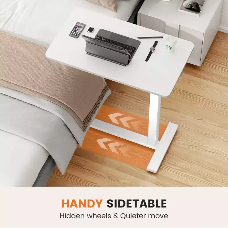 TUYOHW Bureau réglable à roulettes pour ordinateur portable avec roulettes verrouillables, bureau assis-debout avec hauteur réglable de 75 à 110 cm pour la maison, le bureau et l'hôpital