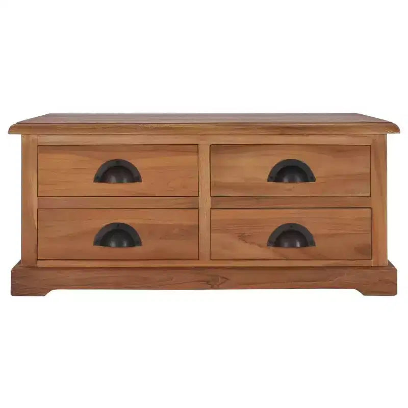 vidaXL Table Basse 26,8x26,7x11,8 cm Bois de Teck Massif