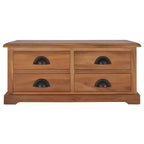 vidaXL Table Basse 26,8x26,7x11,8 cm Bois de Teck Massif