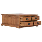 vidaXL Table Basse 26,8x26,7x11,8 cm Bois de Teck Massif
