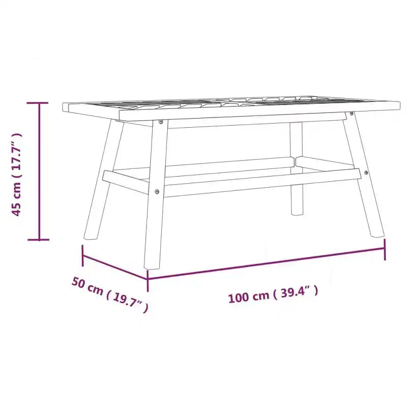 vidaXL Table basse 100x50x45 cm Bois d'acacia massif
