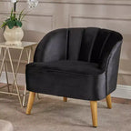 Fauteuil d'appoint Christopher Knight Home Eryn en velours Altay, en bois d'hévéa, style moderne du milieu du siècle