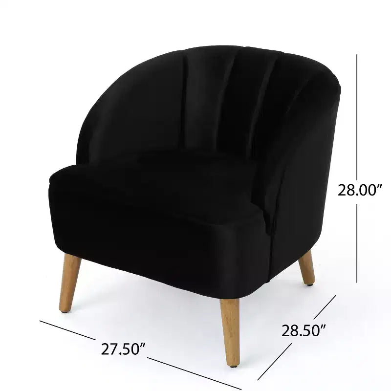 Fauteuil d'appoint Christopher Knight Home Eryn en velours Altay, en bois d'hévéa, style moderne du milieu du siècle