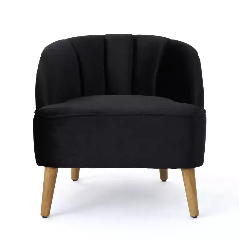 Fauteuil d'appoint Christopher Knight Home Eryn en velours Altay, en bois d'hévéa, style moderne du milieu du siècle