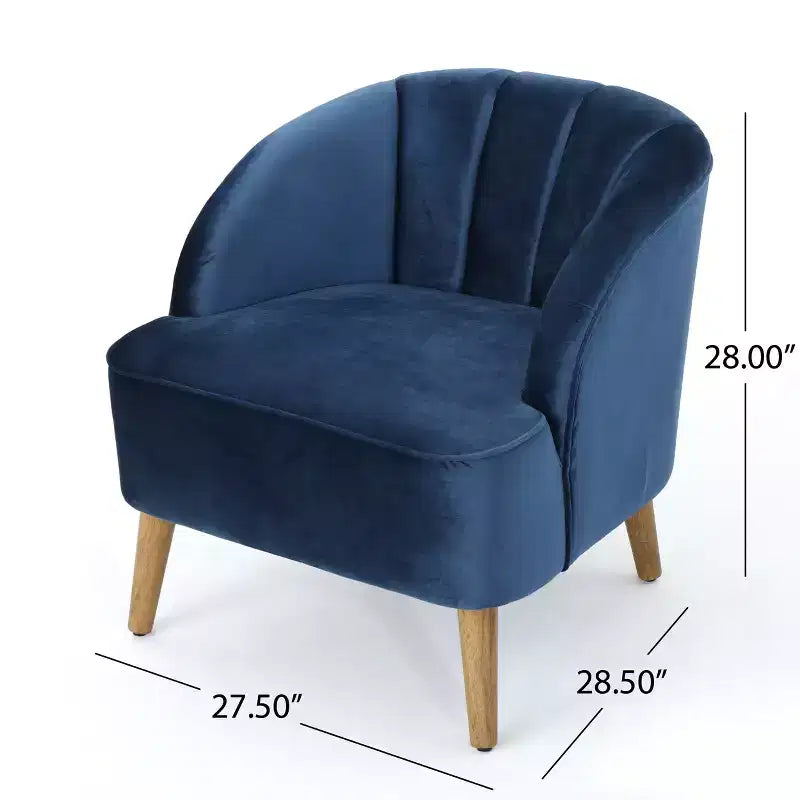 Fauteuil d'appoint Christopher Knight Home Eryn en velours Altay, en bois d'hévéa, style moderne du milieu du siècle