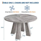 Table à manger ronde pour 4-6 personnes, table de cuisine en bois de 120 cm avec piédestal robuste pour salon, appartement