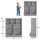 Étagère à Livres 3 Niveaux pour Enfants avec Meuble de Rangement pour Jouets, Casier pour Enfants