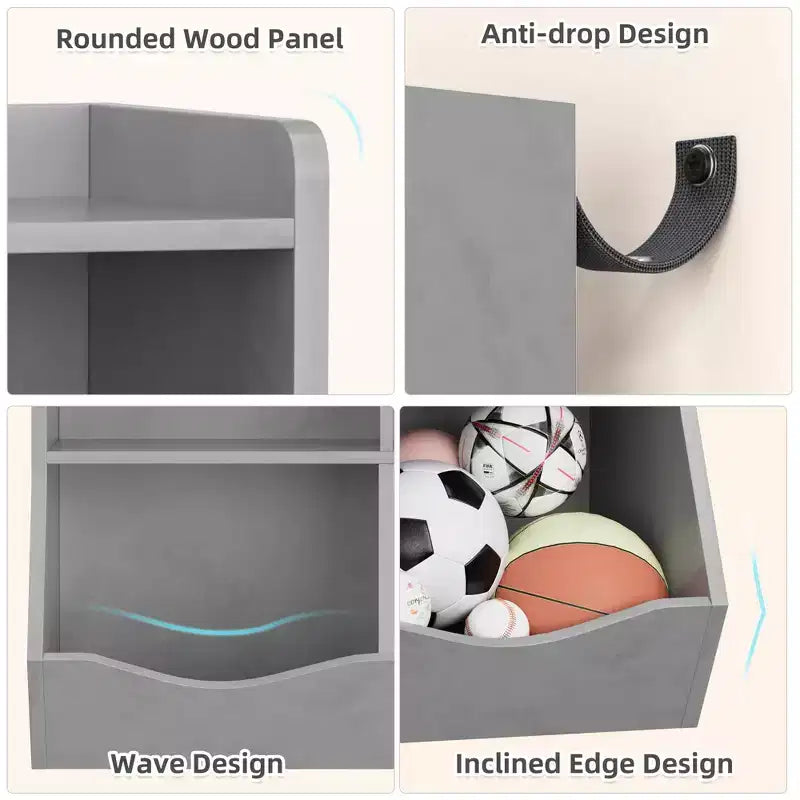 Étagère à Livres 3 Niveaux pour Enfants avec Meuble de Rangement pour Jouets, Casier pour Enfants