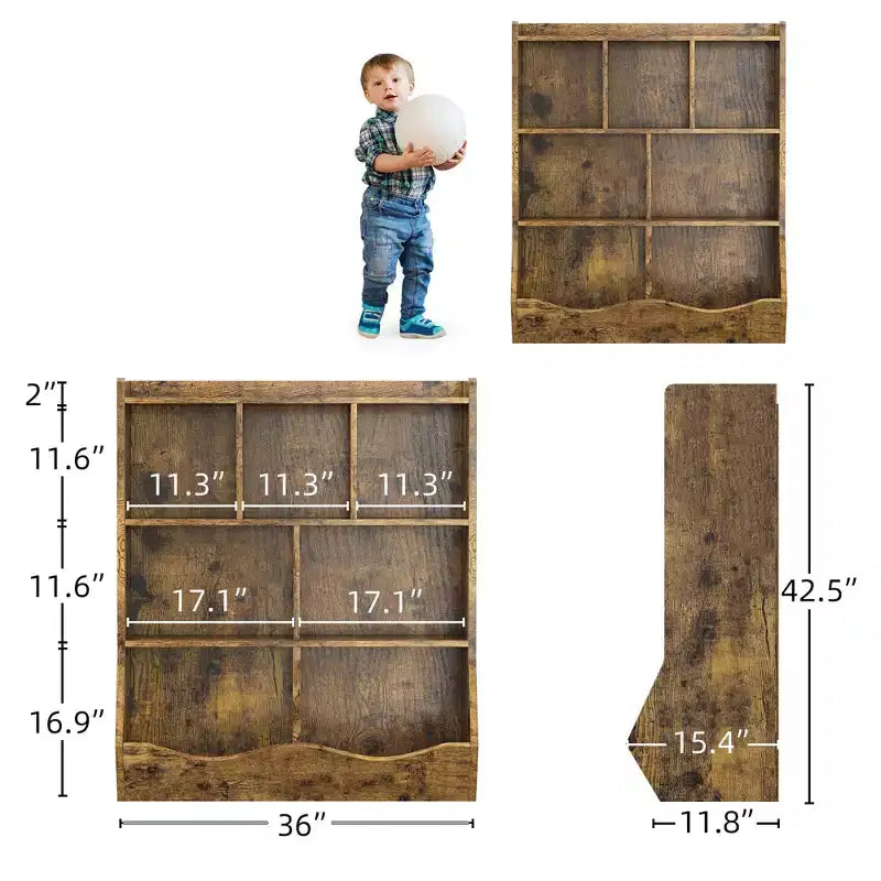 Étagère à Livres 3 Niveaux pour Enfants avec Meuble de Rangement pour Jouets, Casier pour Enfants