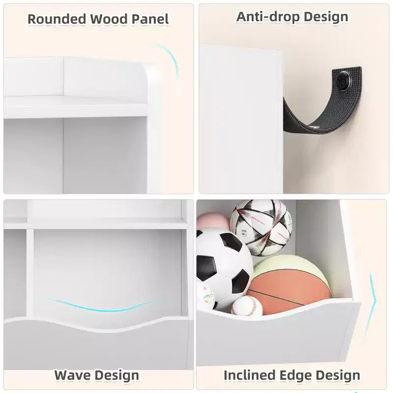Étagère à Livres 3 Niveaux pour Enfants avec Meuble de Rangement pour Jouets, Casier pour Enfants