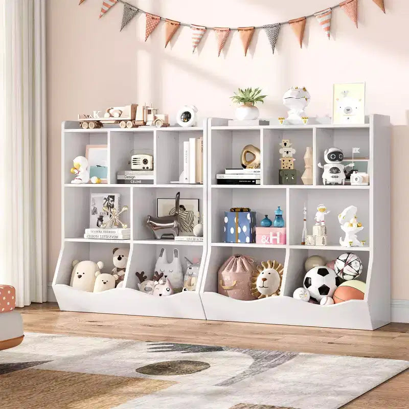 Étagère à Livres 3 Niveaux pour Enfants avec Meuble de Rangement pour Jouets, Casier pour Enfants