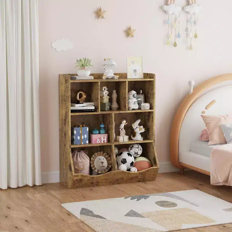Étagère à Livres 3 Niveaux pour Enfants avec Meuble de Rangement pour Jouets, Casier pour Enfants