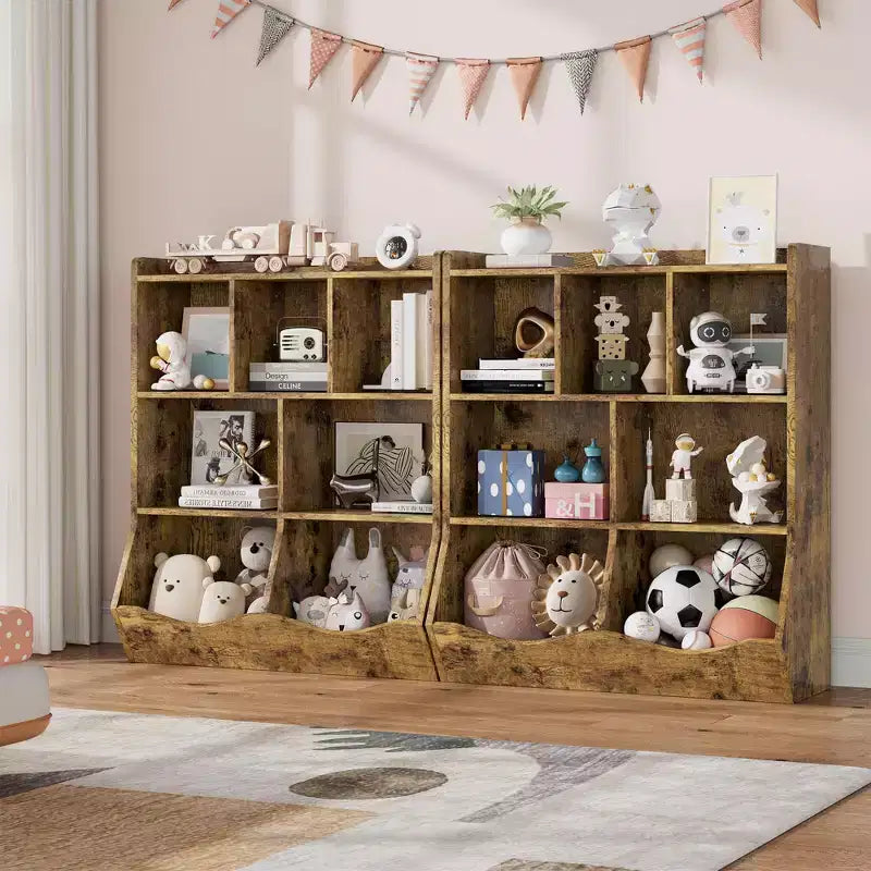 Étagère à Livres 3 Niveaux pour Enfants avec Meuble de Rangement pour Jouets, Casier pour Enfants